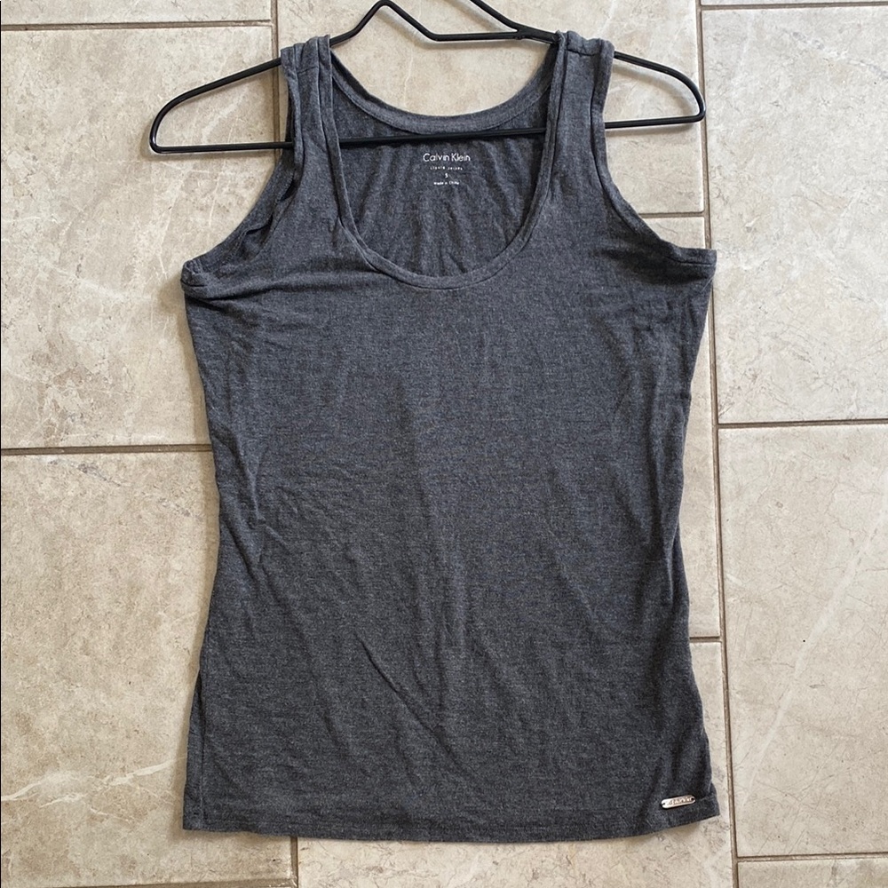 Calvin Klein Grey Liquid Jersey Tank Top Small